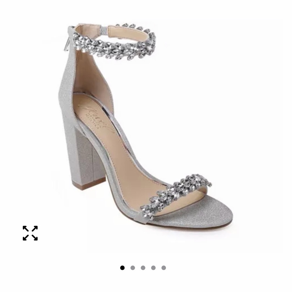 Badgley Mischka - Mayra Block Heels - Silver Glitter